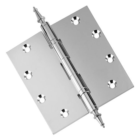 EMBASSY 5 x 5 Solid Brass Hinge, Polished Chrome Finish with Steeple Tips 5050BBUS26S-1